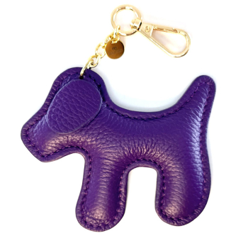 Trixi Gronau Bag Charm Taschenanhaenger Doggy xl Leder violett